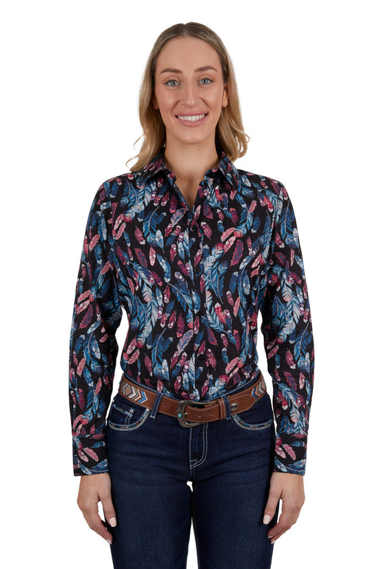 LADIES PURE WESTERN EDWINA L/S SHIRT