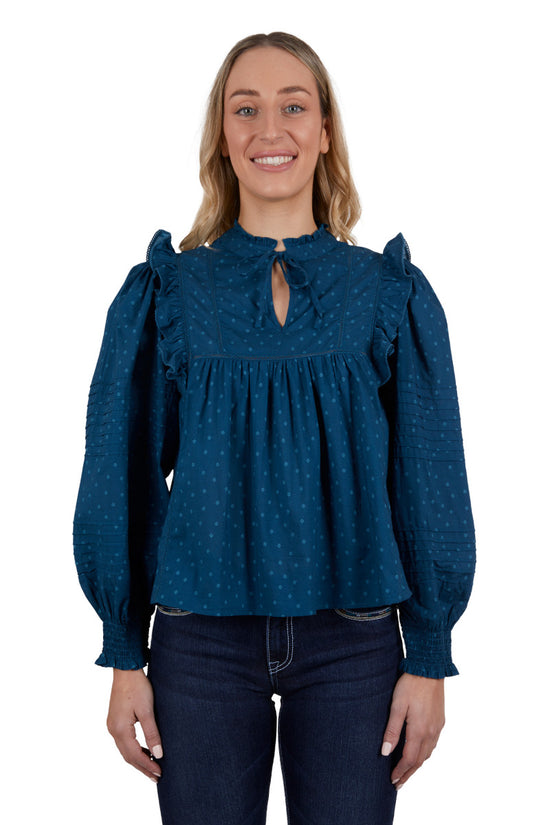 LADIES PURE WESTERN PIPPA BLOUSE