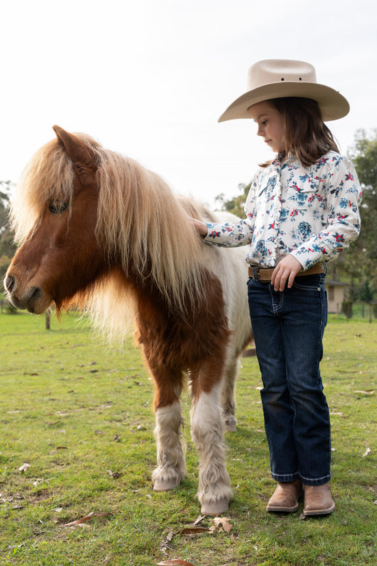 GIRLS PURE WESTERN FLORA L/S SHIRT