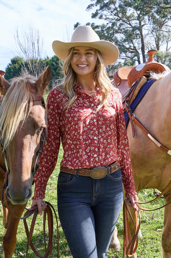 LADIES PURE WESTERN TAHNEE L/S SHIRT