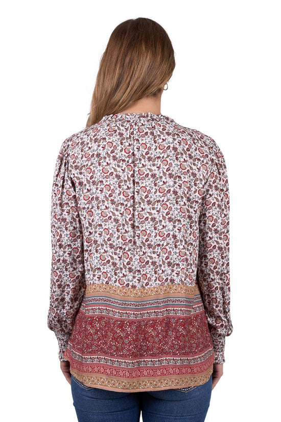 LADIES PURE WESTERN HUDSON L/S BLOUSE