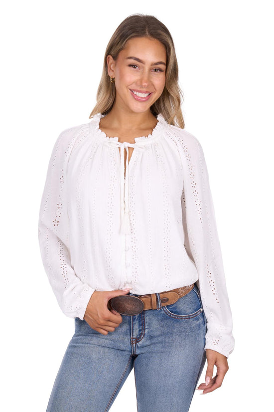 LADIES PURE WESTERN PEPPER L/S BLOUSE