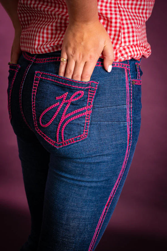 LADIES HITCHLEY AND HARROW AVONDALE ULTRA HIGH RISE JEANS-35INCH