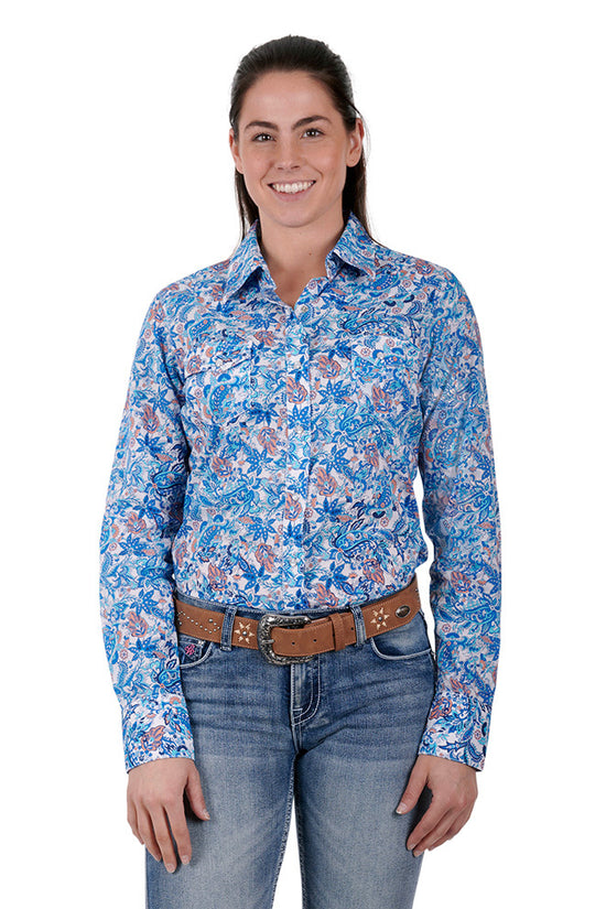 LADIES PURE WESTERN FRANCES L/S SHIRT