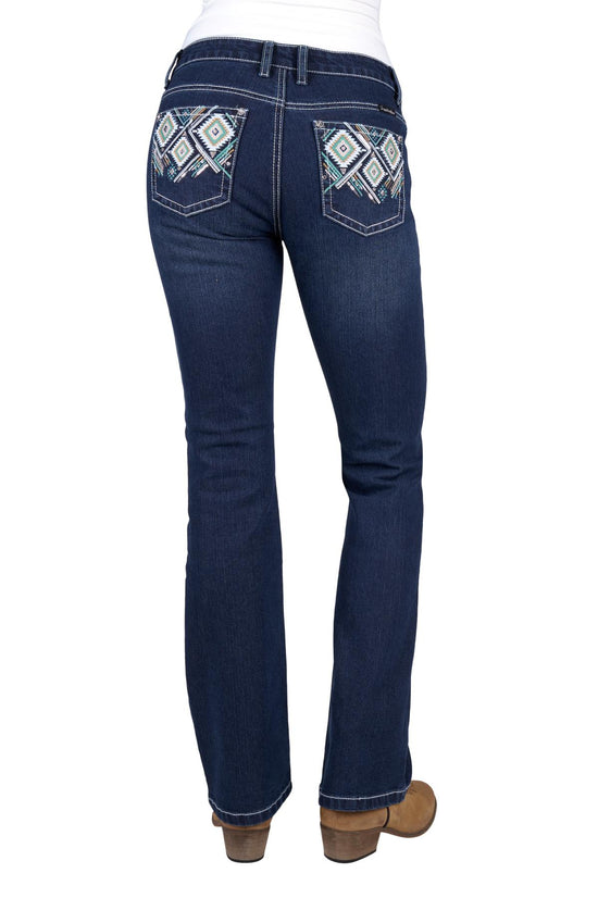 LADIES PURE WESTERN MEG BOOTCUT JEAN 32L