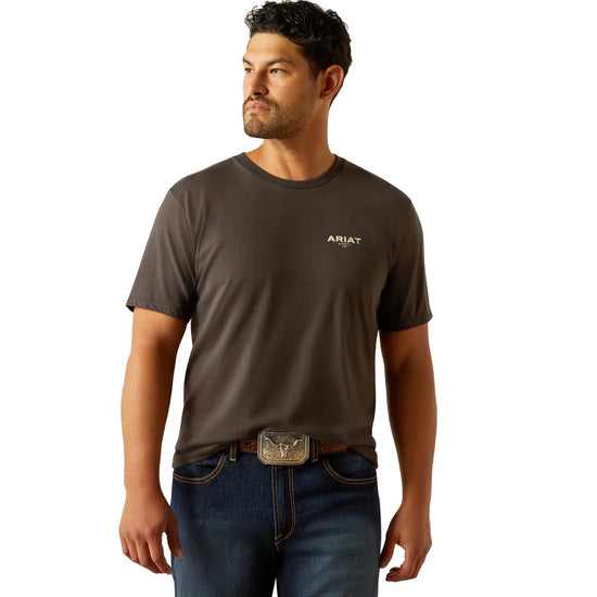 MENS ARIAT EXPLORE CIRCLE S/S TEE- VINTAGE BLACK