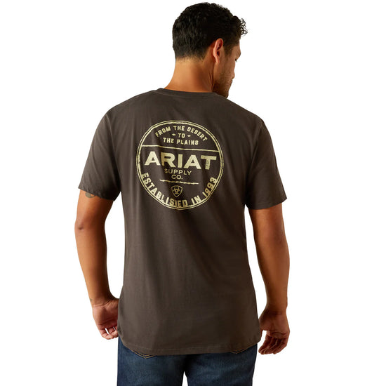 MENS ARIAT EXPLORE CIRCLE S/S TEE- VINTAGE BLACK