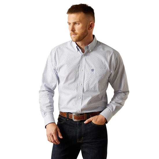 MENS ARIAT WRINKLE FREE DANNY L/S SHIRT- BLUE