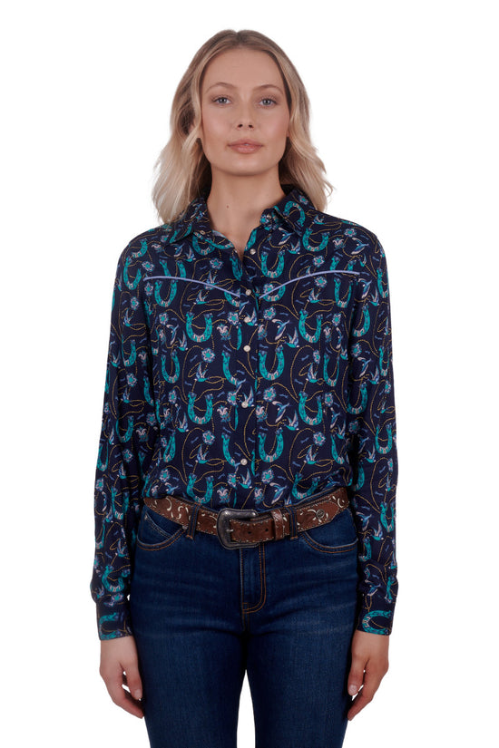 LADIES WRANGLER PATRIA L/S WESTERN SHIRT