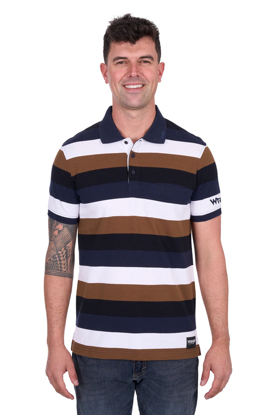 MENS WRANGLER WALTER 1 PKT S/S POLO
