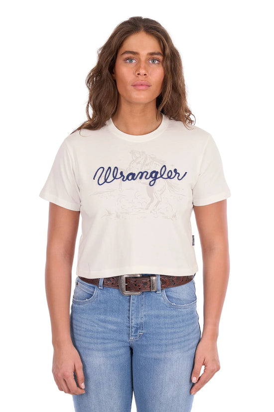 LADIES WRANGLER CINY CROP S/S TEE