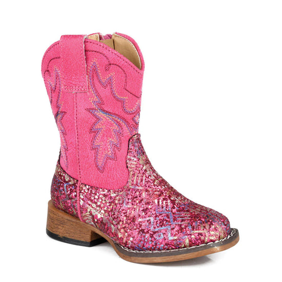 TODDLER ROPER GLITTER AZTEC II FUSHIA GLITTER