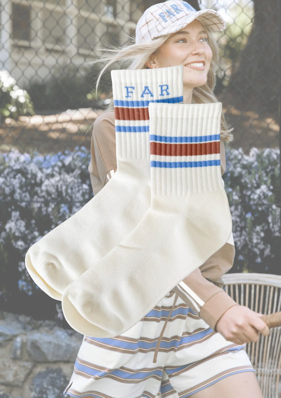 FAR MER CREAM CREW SOCKS
