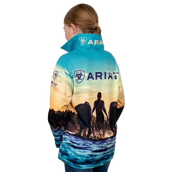 GIRLS ARIAT FISHING SHIRT- WESTERN HORSES