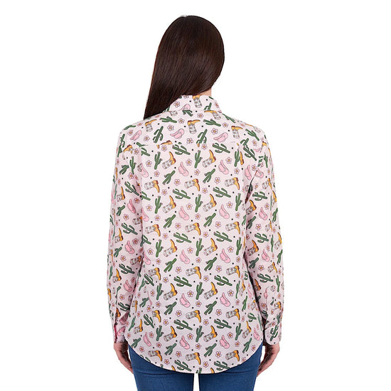LADIES HARD SLOG CLEO 1/2 PLKT L/S SHIRT