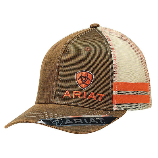 ARIAT B FIT CAP BROWN OILSKIN/ORANGE