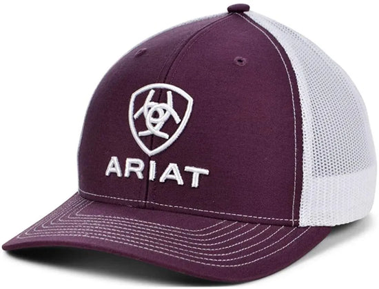 ARIAT 112 CAP- BURGUNDY/ WHITE