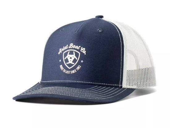 ARIAT CAP- PRINTED LOGO MESH SNAP BACK NAVY