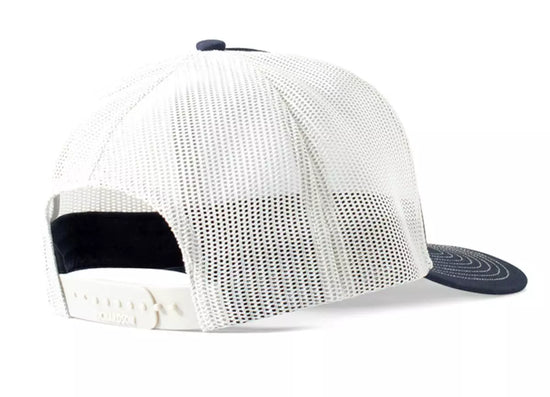 ARIAT CAP- PRINTED LOGO MESH SNAP BACK NAVY