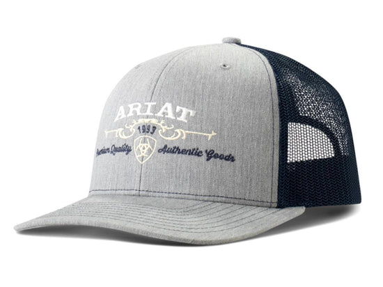 ARIAT CAP- EMBROIDERED LOGO MESH SNAP BACK DENIM