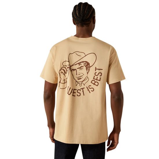 MENS ARIAT SENDERO WEST IS BEST S/S TEE- IRISH CREAM